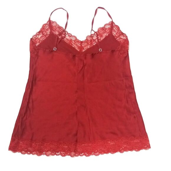 Intimissimi Ruby Red Silk & Lace Trim Classic Feminine Camisole Lingerie Top - Picture 5 of 8